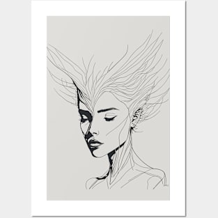 Wall Art designs: Women Line art style Posters and Art